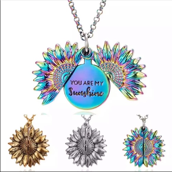 Rainbow You Are My Sunshine Open Locket Necklace - Picture 7 of 8
